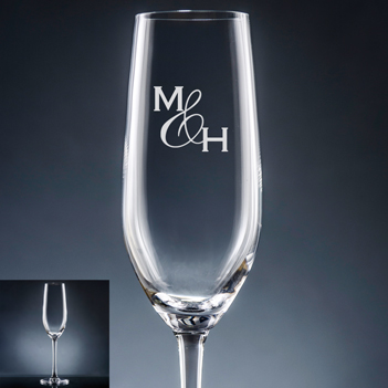 Amor Personalized Couples' Initials Champagne Flute