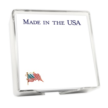 America Memo Square - White with holder