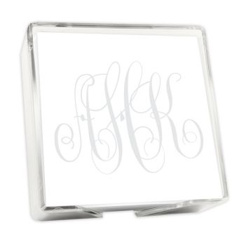 Custom Note Pads With Personalized Acrylic Holder Personalized Memo  Corporate Gift 6 Desk Pads and Holder MEMO PAD SET 2831 