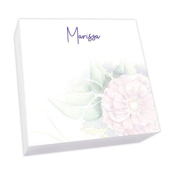 Watercolor Peony Memo Square - White Refill