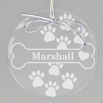 Pawsitively Yours Keepsake Engraved Ornament 