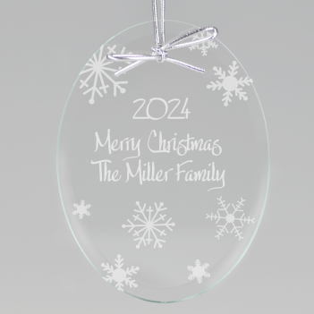 Winter Snowflakes Keepsake Ornament - Oval