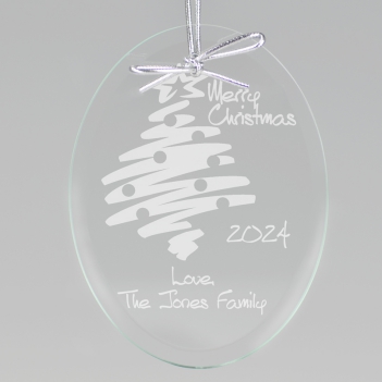 Merry Christmas Tree Keepsake Ornament - Oval