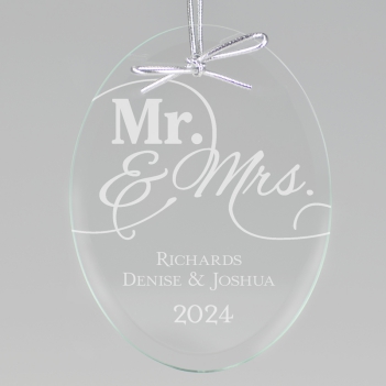 Mr and Mrs Keepsake Ornament - Oval