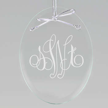 Elise Monogram Keepsake Ornament - Oval