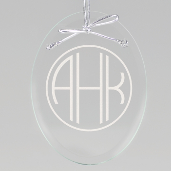 Terrace Monogram Keepsake Ornament - Oval