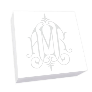 Henley Watercolor Monogram Petite Square - White REFILL