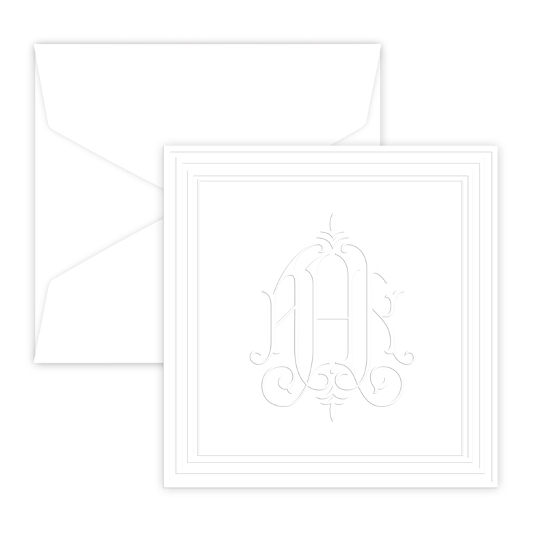 Henley Traditional Monogram Embossed Folded Note Cards