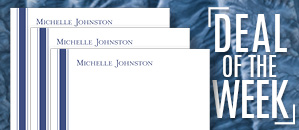 Stately Striped Correspondence Cards
